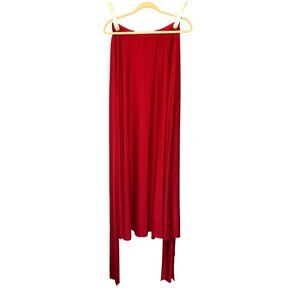 Lioness Long Red 2-In-1 Skirt/Dress W/ Adjustable Fabric Tie & Split Hem